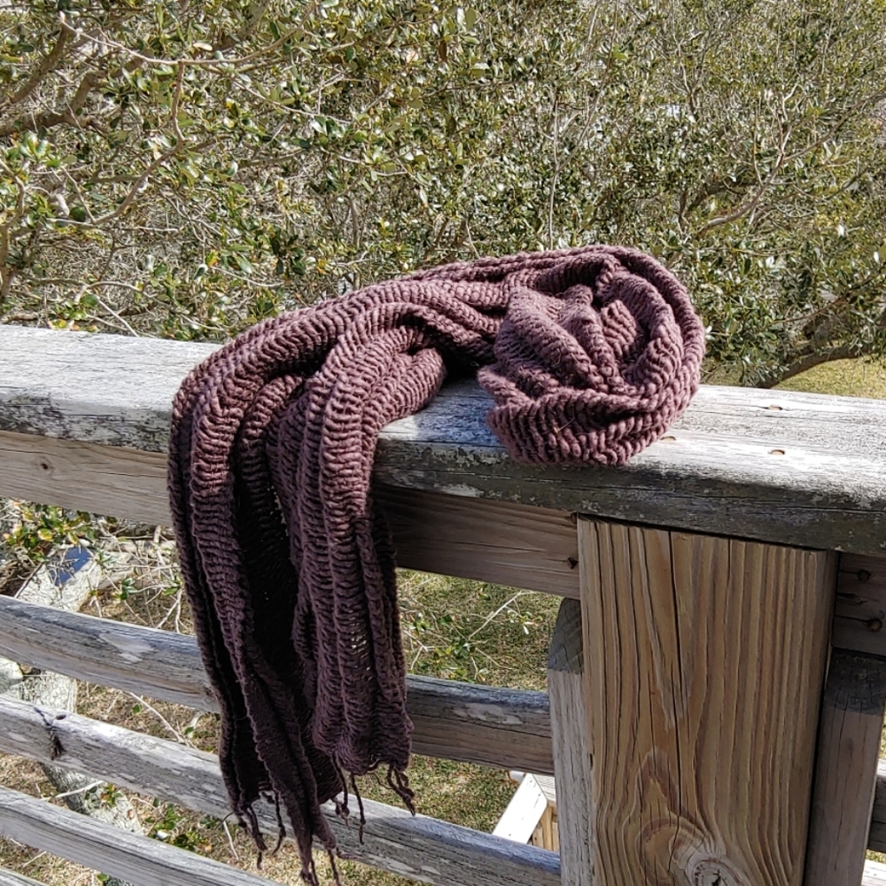 Brown knit scarf